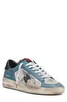 Golden Goose Stardan Mixed Media Sneaker Petroleum/White/Black at Nordstrom,