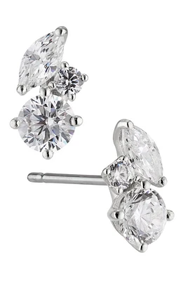 Nadri Prima Stud Earrings in Rhodium at Nordstrom