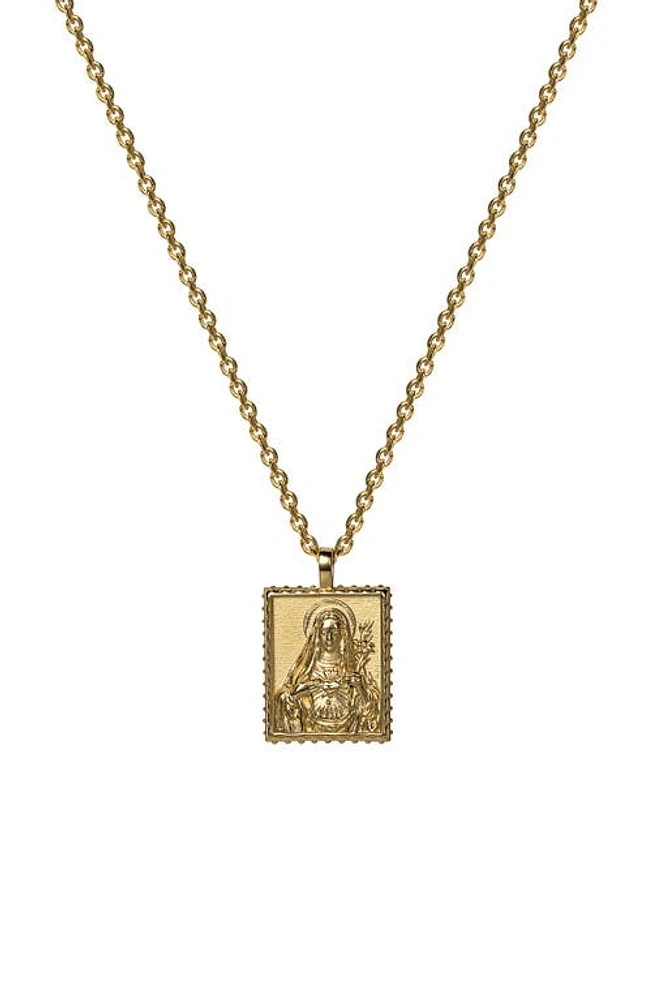 Awe Inspired Mother Mary Pendant Necklace in Gold Vermeil at Nordstrom