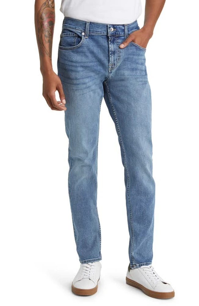 7 For All Mankind Paxtyn Squiggle Skinny Jeans Tenno Blue at Nordstrom,