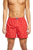 Polo Ralph Lauren Pony Print Woven Cotton Boxers in Red at Nordstrom, Size Small