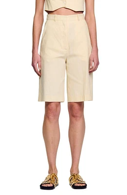 sandro Cangio Linen Blend Bermuda Shorts Ecru at Nordstrom,