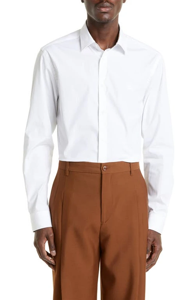 burberry Sherfield Equestrian Knight Stretch Cotton Poplin Button-Up Shirt at Nordstrom