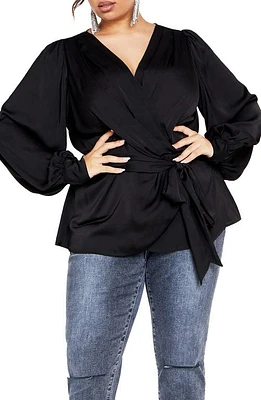 City Chic Opulent Faux Wrap Top at