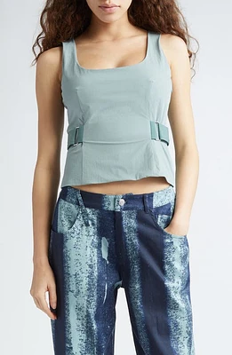 Miaou Leila Sleeveless Side Strap Top Fog at Nordstrom,