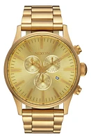 Nixon 'The Sentry' Chronograph Bracelet Watch, 42mm in Gold at Nordstrom