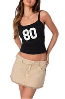 EDIKTED '80s Appliqué Crop Camisole Black at Nordstrom,