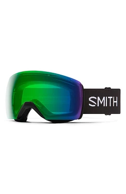 Smith Skyline XL 165mm ChromaPop Snow Goggles in Black /Chromapop Green Mirror at Nordstrom