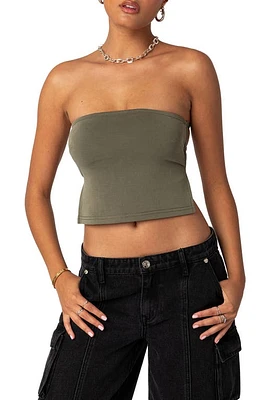 EDIKTED Tao Open Back Tube Top Olive at Nordstrom,