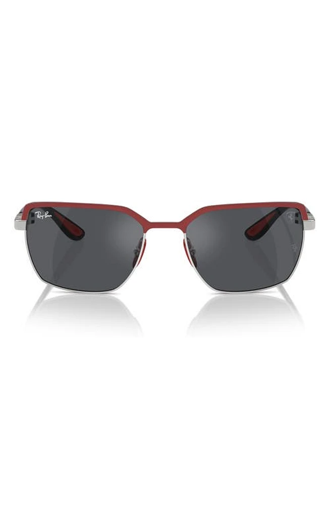 Ray-Ban x Ferrari Scuderia 58mm Square Sunglasses in Dark Grey at Nordstrom