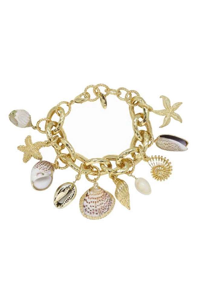 Ettika Shell Charm Bracelet in Gold at Nordstrom