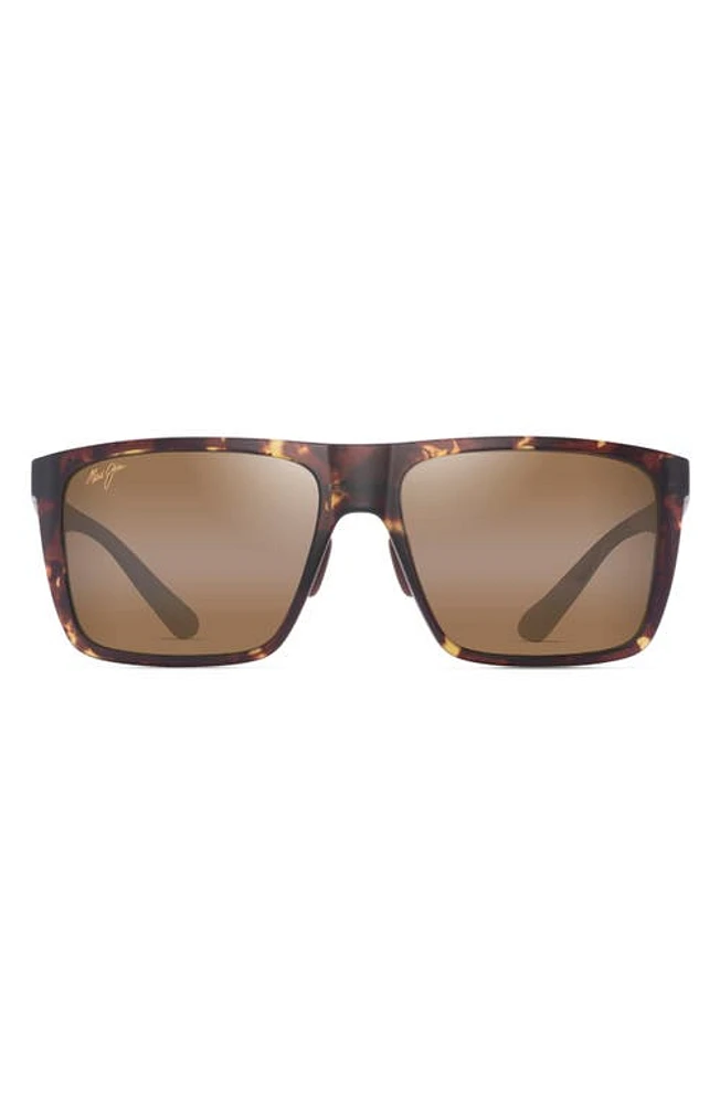 Maui Jim Honokalani 57mm PolarizedPlus2 Square Sunglasses in Brown at Nordstrom