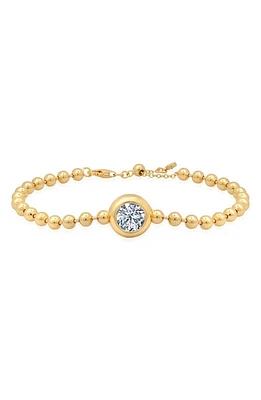 Crislu Bezel Cubic Zirconia Ball Chain Bracelet at Nordstrom