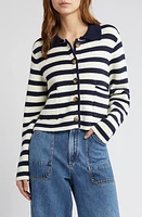 Favorite Daughter The Annabel Stripe Knit Jacket Navy/White at Nordstrom,