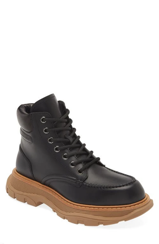 Alexander McQueen Lace-Up Boot Black/Beige at Nordstrom,