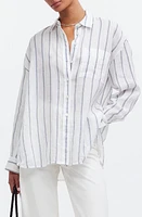 Madewell The Oversized Stripe Button-Up Shirt Celeste at Nordstrom