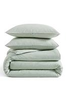 DKNY Pure Washed Linen & Cotton Duvet Cover & Sham Set in Sage at Nordstrom