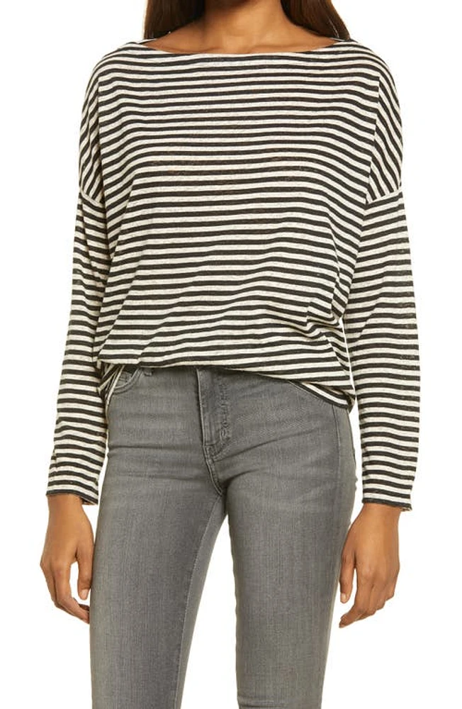 AllSaints Rita Stripe Top Chalk/ink at Nordstrom,