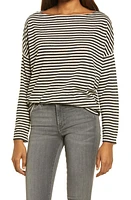 AllSaints Rita Stripe Top Chalk/ink at Nordstrom,