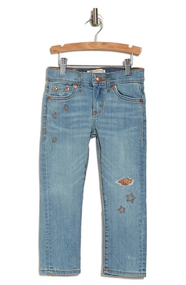 levi's Kids' Metallic Star Ripped Jeans in New Moon at Nordstrom, Size 6X