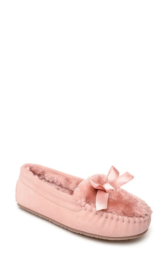 Minnetonka Cosi Faux Shearling Slipper in Blush at Nordstrom, Size 8