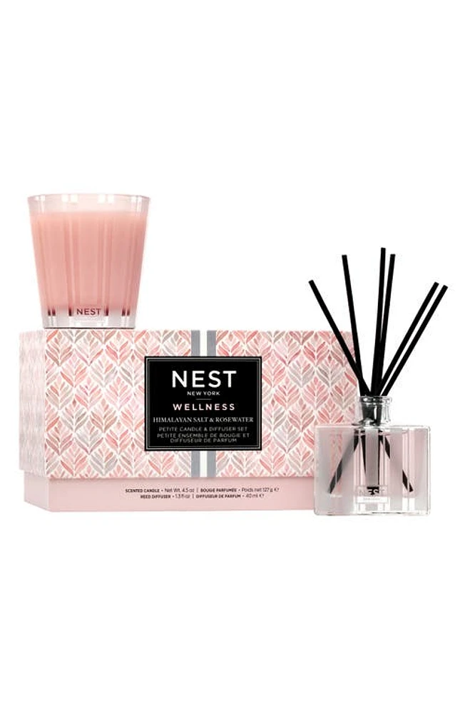 NEST New York Himalayan Sea Salt & Rosewater Petite Candle & Diffuser Set at Nordstrom