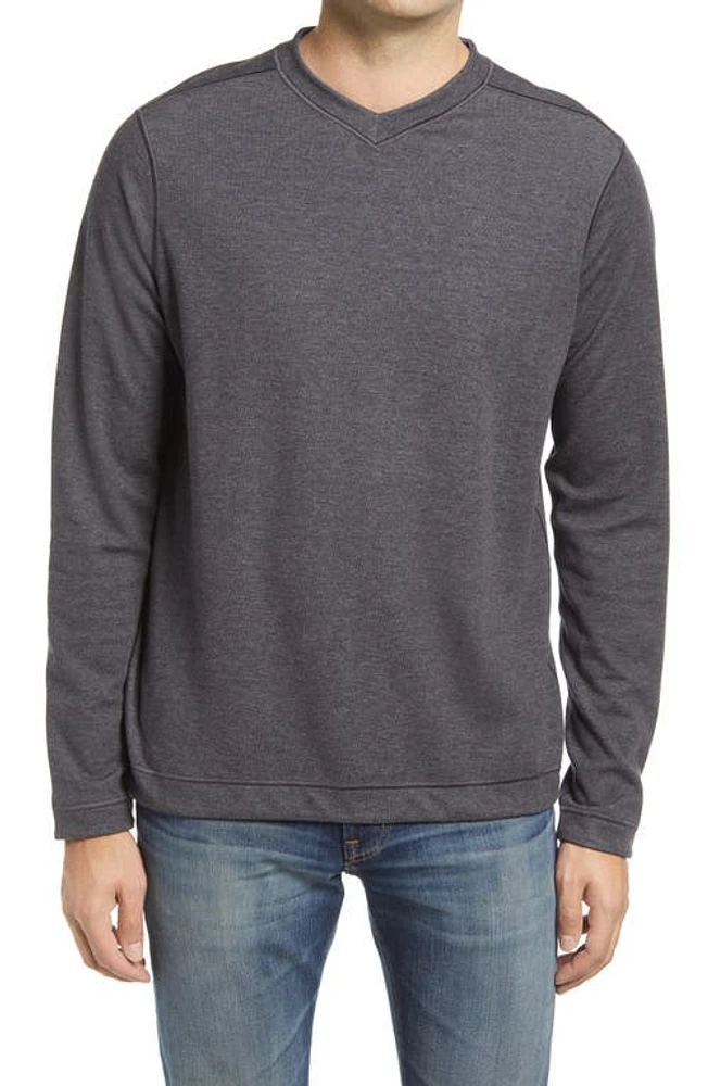 Johnston & Murphy Reversible Long Sleeve Top Charcoal/Blue at Nordstrom, R