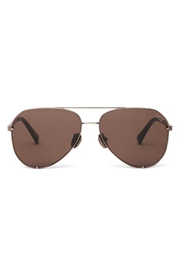 DEZI Blueprint 60mm Aviator Sunglasses in Chocolate /Cognac at Nordstrom