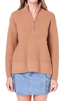 English Factory Half Zip Rib Sweater at Nordstrom,