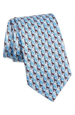 ZEGNA TIES Quadri Giraffe Silk Tie in Light Blue at Nordstrom