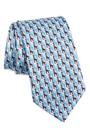 ZEGNA TIES Quadri Giraffe Silk Tie in Light Blue at Nordstrom