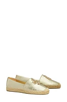 Tory Burch Eleanor Espadrille Flat in Spark Gold /Gold at Nordstrom, Size 5.5