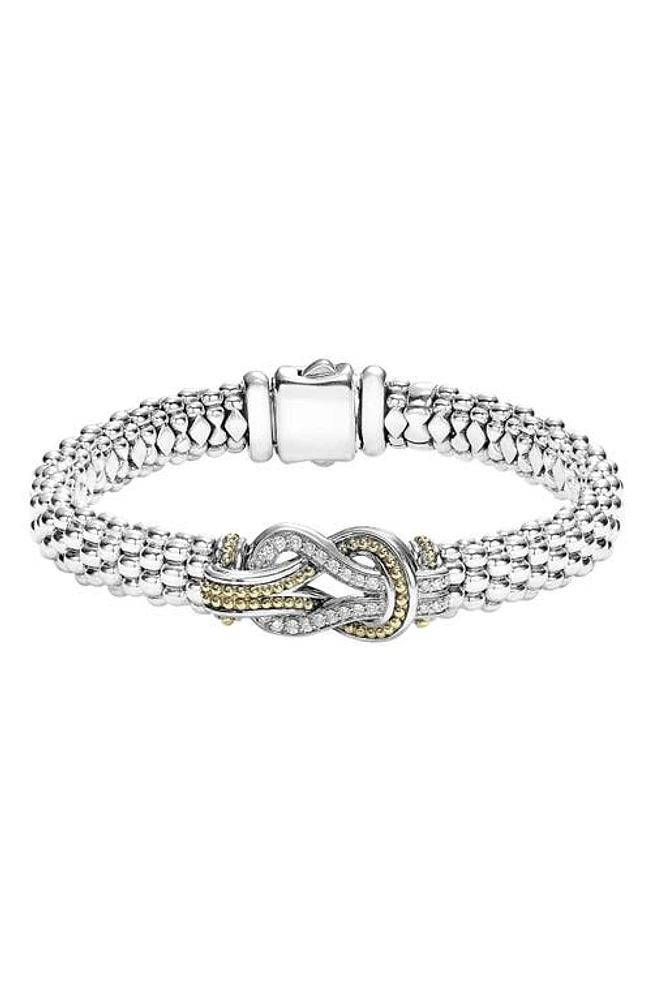 LAGOS Caviar Newport Diamond Station Bracelet in Silver/Gold at Nordstrom