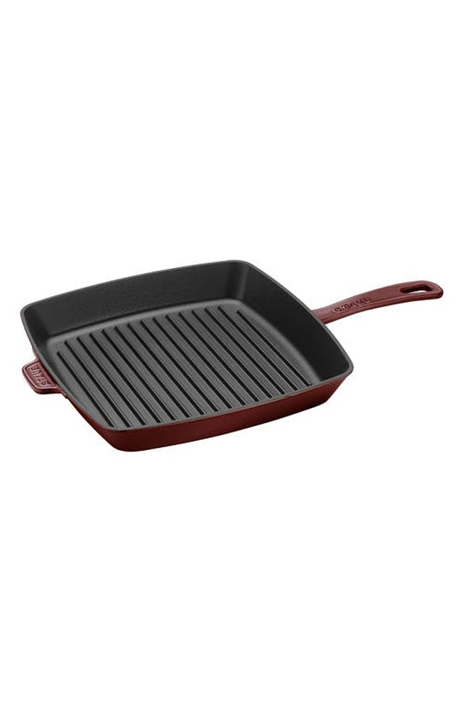 Staub 12-Inch Square Enameled Cast Iron Grill Pan in Grenadine at Nordstrom