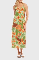 Karen Kane Floral Linen & Cotton Slipdress Print at Nordstrom,