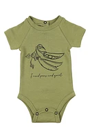 L'Ovedbaby Organic Cotton Graphic Bodysuit in Sage Peas at Nordstrom, Size 18-24M