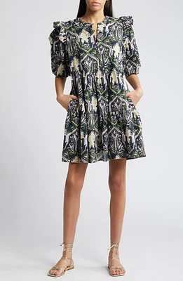 Cleobella Camden Print Ruffle Hem Organic Cotton Dress in Casablanca Print at Nordstrom, Size Large