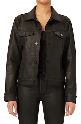 DL1961 Vika Coated Denim Jacket Black Ultimate at Nordstrom,