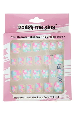 POLISH ME SILLY Watercolor Star Press-On Nails in Blue at Nordstrom