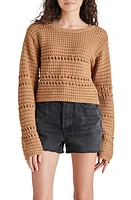 Steve Madden Delicia Open Stitch Cotton Sweater Toast at Nordstrom,