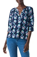 NIC+ZOE Ocean Batik Print Top Indigo Multi at Nordstrom