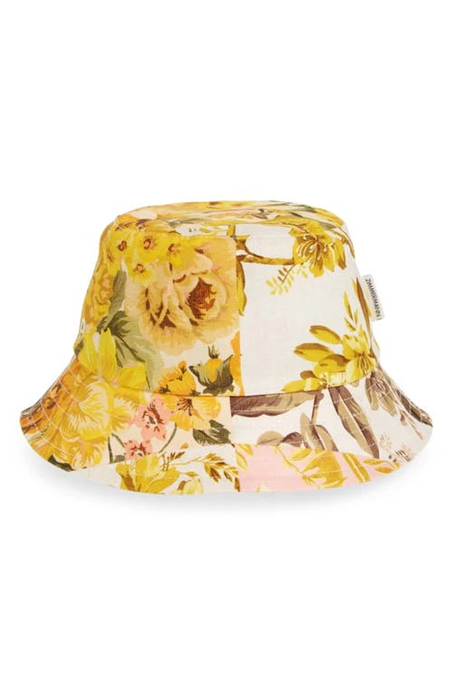 Zimmermann Floral Print Cotton Canvas Bucket Hat in Patch Floral at Nordstrom