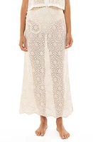 Agua Bendita Tove Seed Crochet Cover-Up Maxi Skirt in Ivory at Nordstrom, Size Large