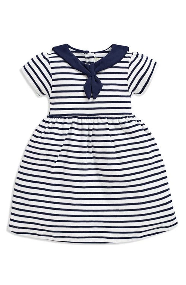 JOJO MAMAN BEBE Sailor Stripe Cotton Jersey Dress White at Nordstrom,