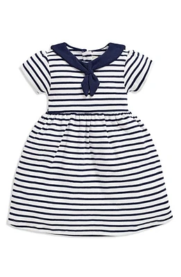 JOJO MAMAN BEBE Sailor Stripe Cotton Jersey Dress White at Nordstrom,