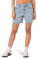 EDIKTED Tomboy Low Rise Cutoff Denim Shorts Light-Blue at Nordstrom,