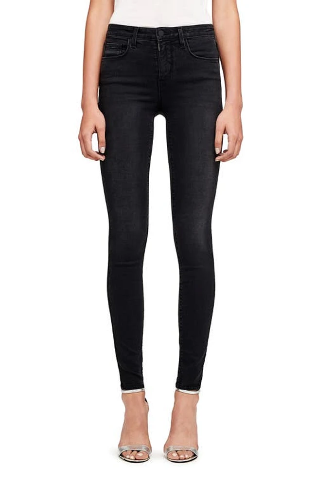 L'AGENCE Marguerite High Waist Skinny Jeans in Dark Graphite at Nordstrom, Size 23