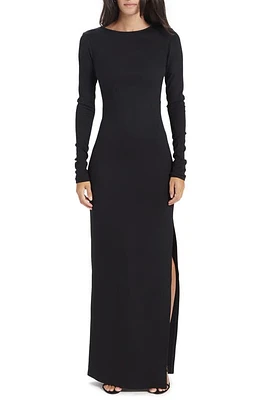 Marcella Roxanne Long Sleeve Ponte Gown in Black at Nordstrom, Size X-Small