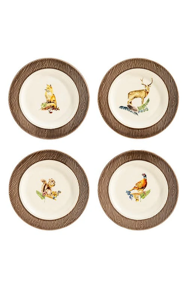 Juliska Forest Walk Set of 4 Animal Cocktail Plates in Walnut/Cafe Au Lait at Nordstrom