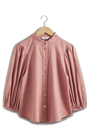 & Other Stories Floral Print Cotton Shirt Pink Dusty Light at Nordstrom,